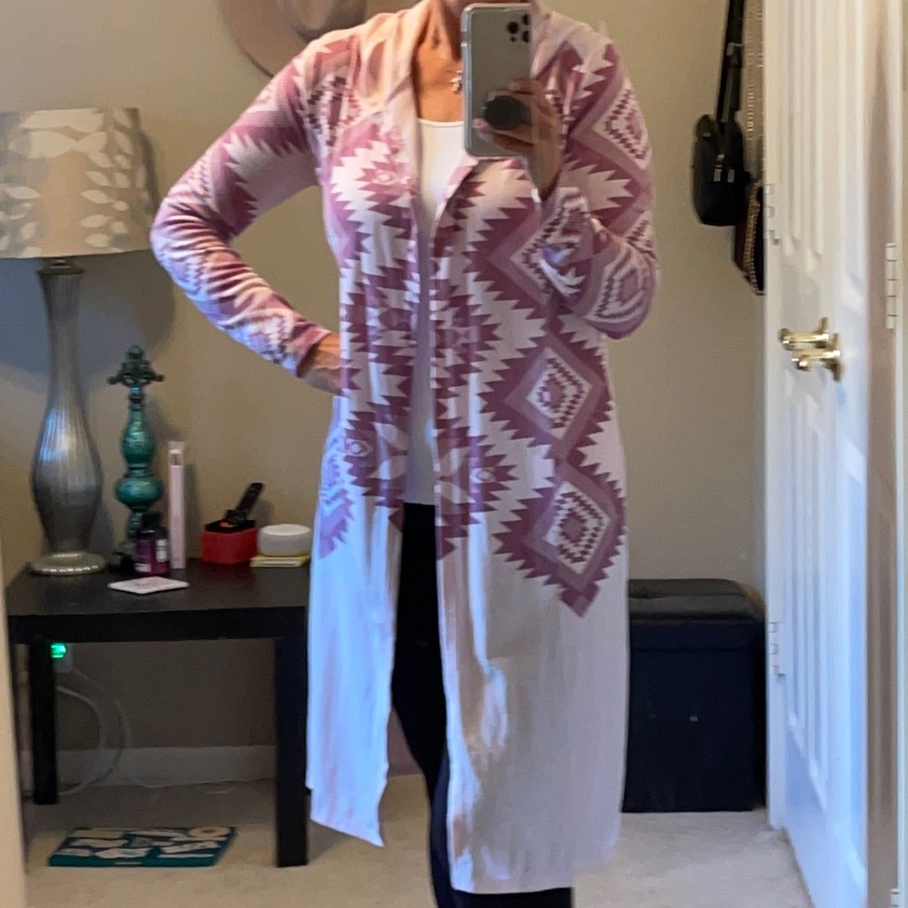 NWT Poof! Lightweight duster sweater w/ hood - Picture 2 of 10